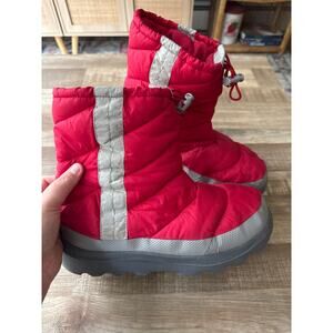 Women's Land's End Trello Padded Winter Boots in Red & Grey size 9